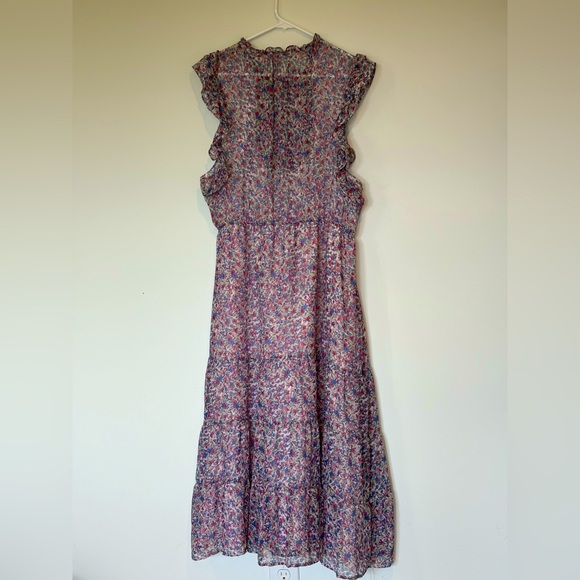 BB Dakota Floral Midi Dress - Ditzy Floral- keyhole/ tie. Size XL - Picture 3 of 5